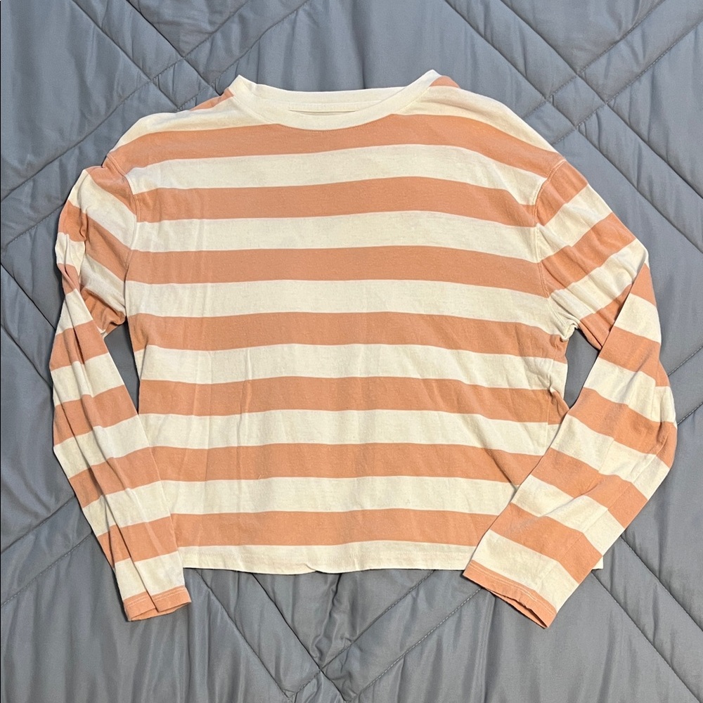 A New Day Blush and Cream Striped Top